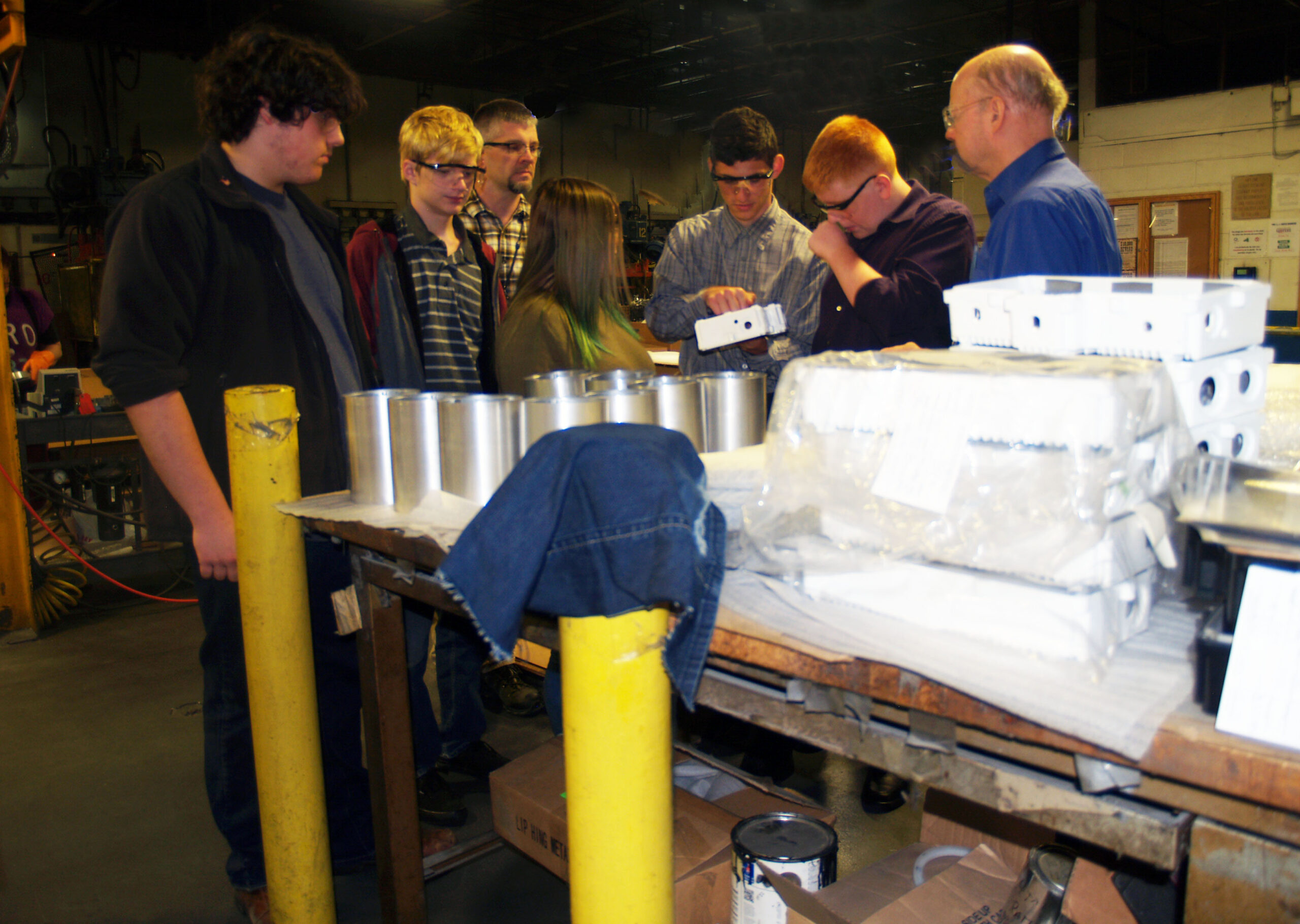 Middlesex County Vocational and Technical School students visiting Premier Die Casting in Avenel.